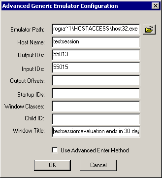 The Terminal Launcher configuration dialog box