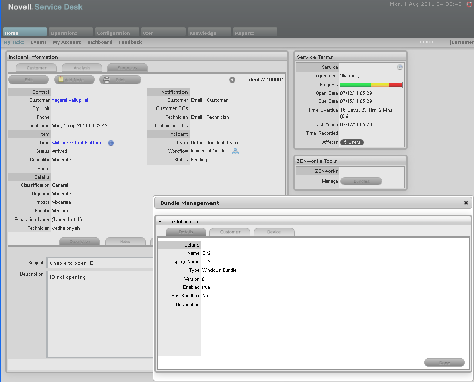 Viewing the Bundle Information