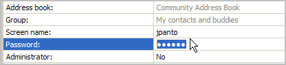 Password field