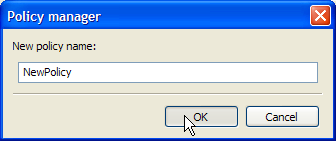 Policy Manager dialog