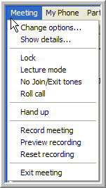 Meeting menu