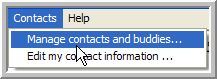 Contacts menu