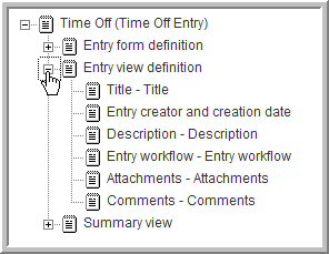 Entry view elements