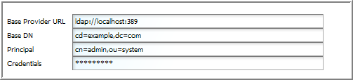 LDAP Connection Settings Fields