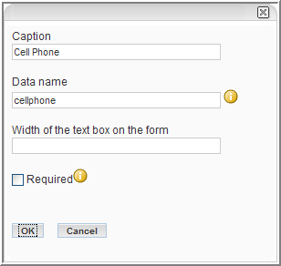 Text element dialog