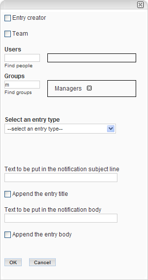 Notification form