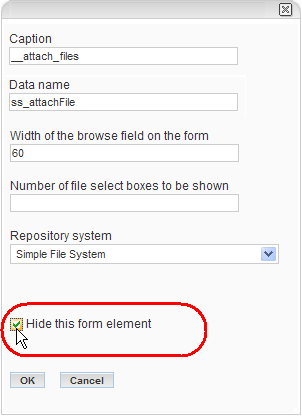 Attachment element form