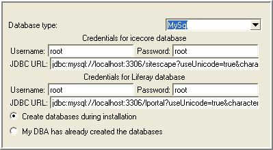 Database setup