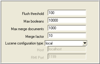 Lucene configuration window