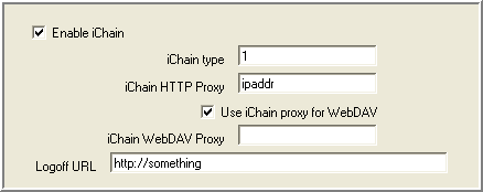 iChain configuration window