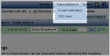 The Subscriptions Menu