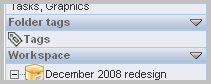 The Folder Tags Section of the Tools Sidebar