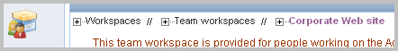 The Workspace Tree at the Top of a Workspace Page