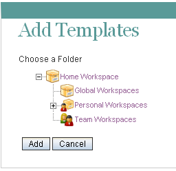 Add Templates page