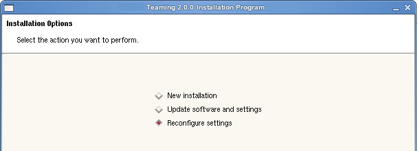 Installation Options page