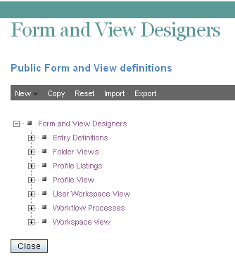 Form and View Designers page