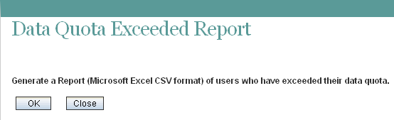 Data Quota Exceeded Report