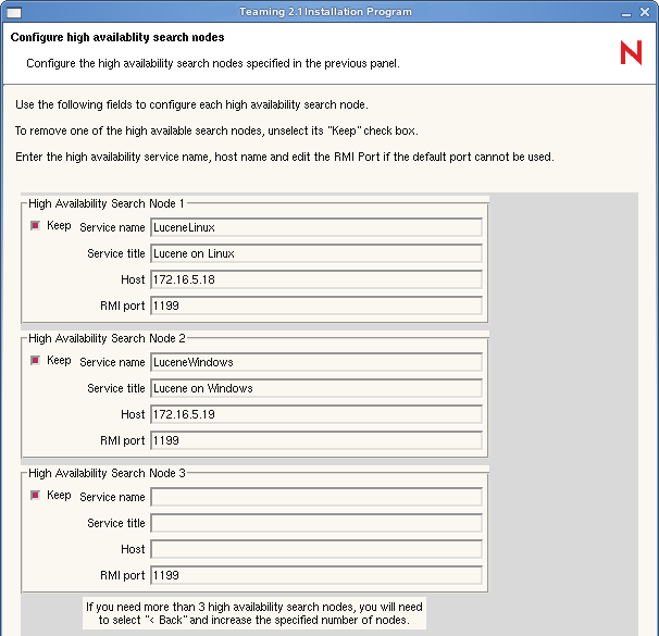 Lucene High Availability Search Nodes page