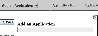 Clicking Add an Application