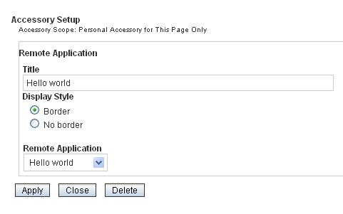 Completing the accessory form