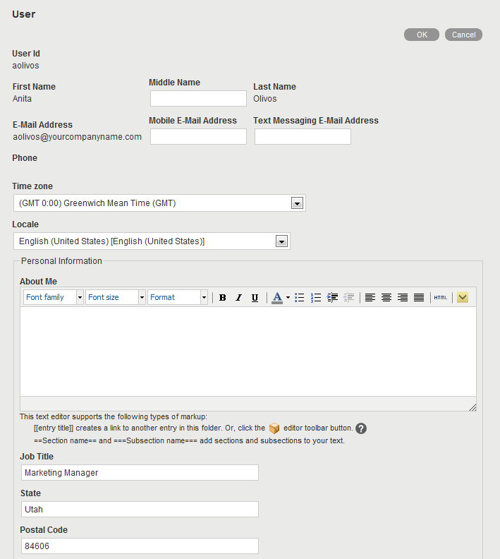 User Profile Form