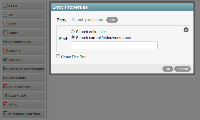 Configuring Entry Properties