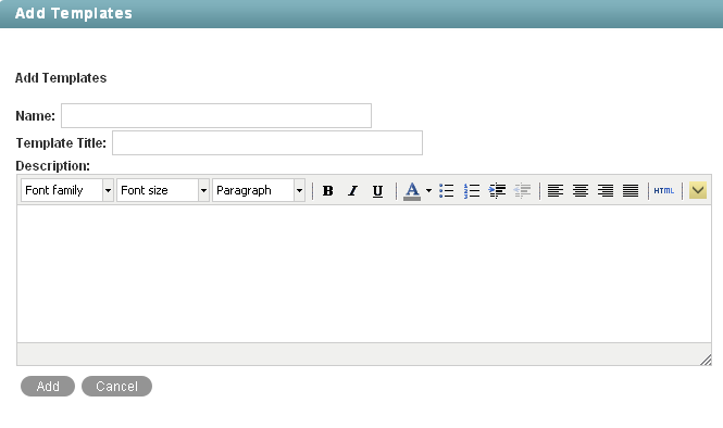 Add Templates page for a workspace or folder template