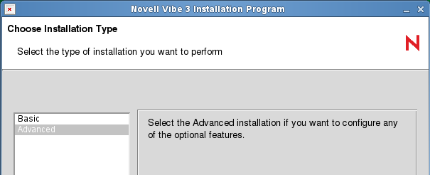 Choose Installation Type page