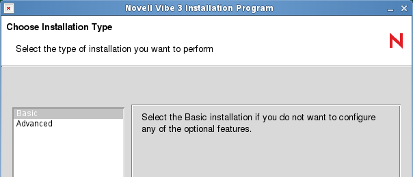 Installation Type page