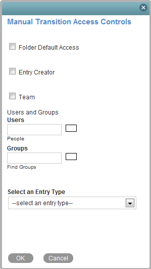 Access Control Form for Manual Transitions