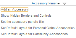 Clicking the Accessory Panel link