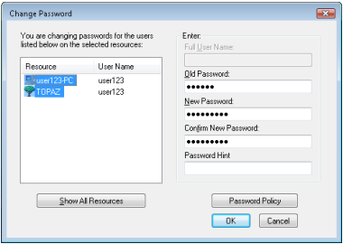 Change Password Dialog Box