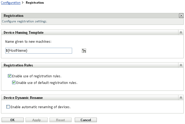 Registration page
