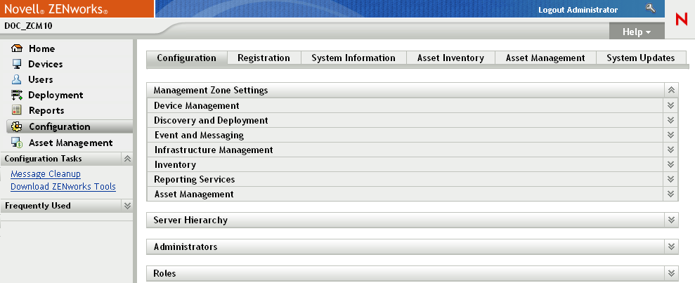 Management Zone Settings panel