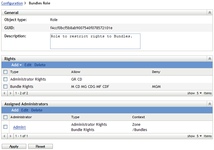 Role Settings Page