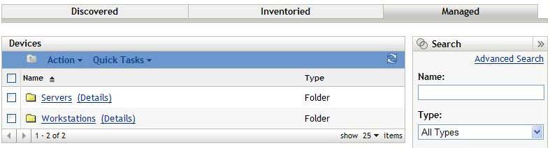 Root folders for each type of device