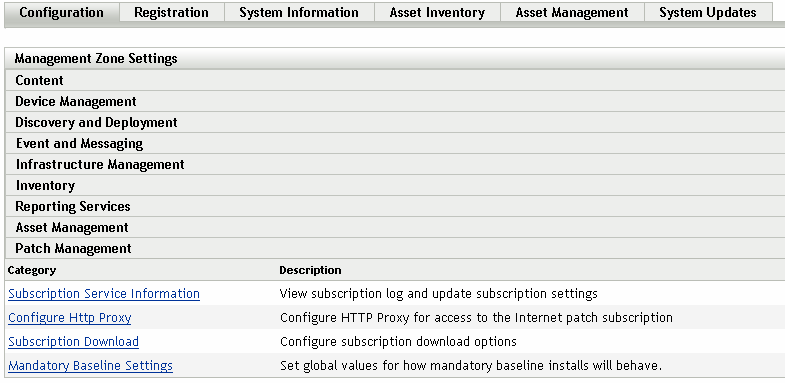 Patch Management Configuration Options