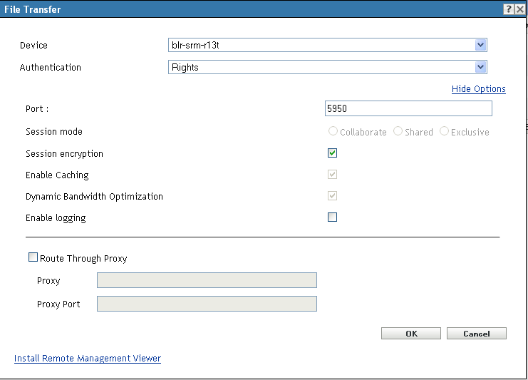 File Transfer dialog box