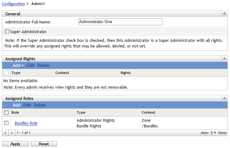 Administrator Settings Page