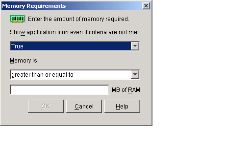 Memory Requirements dialog box