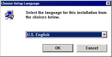 Screen shot of the Choose Setup Language dialog box.