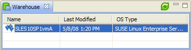 Warehouse Section of the ZENworks VM Management Console