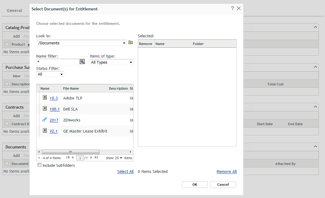 Adding Documents to License Entitlements