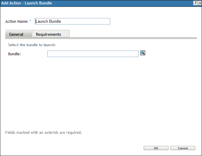 Action - Launch Bundle Dialog Box