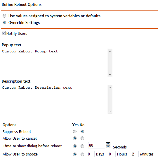 Panel with all monthly deployment options