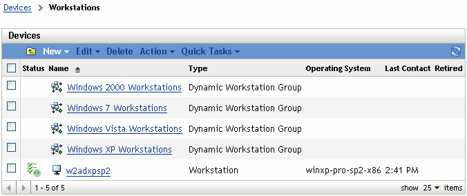 List of workstation groups classified by operating system