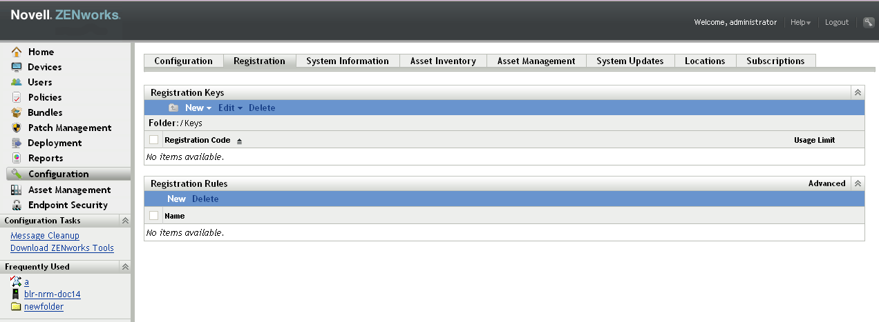 Registration page