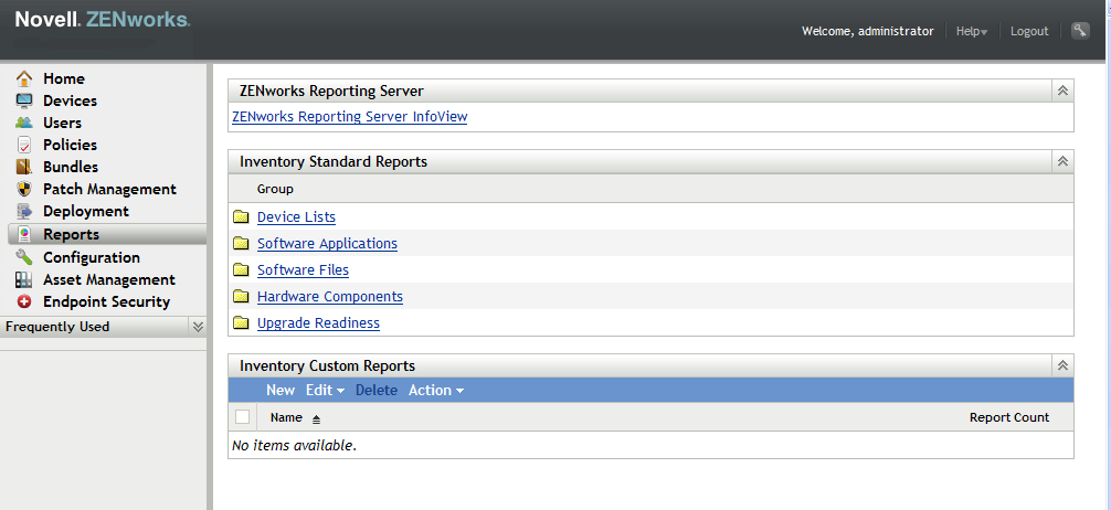 Reports page