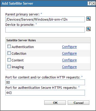 Add Satellite Server dialog box