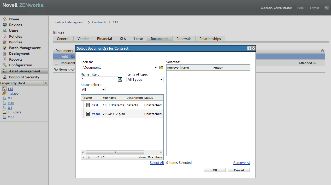 Adding Documents to Contracts